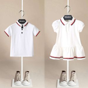 Nya barn boutique kläder för flickor pojkar sommar polo t-shirt klänning barn familj matchande kläder bror syster babykläder L2405