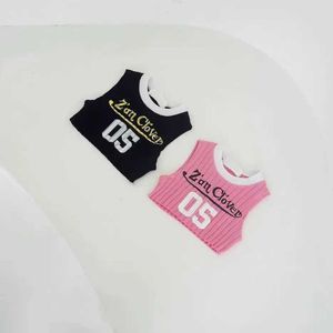 Vest Baby Girls Sleeveless T-shirt Childrens Letter Camissol Childrens Underwear Tank Top 2024 Summer Childrens Clothing Koreanl240502