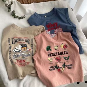 صيف بويز دبابة قمم أكمام للأطفال للأطفال في سن المراهقة تحت القمور الكارتون الفتيات T-Shirt Toddler ملابس الملابس L2405