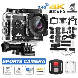 Akcja sportowa kamery wideo Ultra High Definition 4K Kamera akcji 30fps170d Wodoodporny hełm kamera wideo zdalne Wi -Fi Mini Sports C J240514