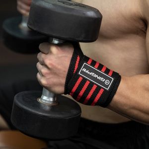 1 par de pulseira Suporte de pulseira Brace tiras de levantamento extra de força de peso envolve o treinamento de academia de fitness de bandagem 240516