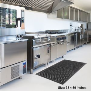 ZK20 Bar Kitchen Industrial Multifunctional Anti-Fatigue Drainage Rubber Non-Slip Hexagonal Mat 150*90cm
