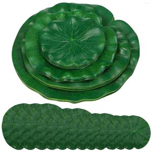 Flores decorativas 16 pcs simulados folhas de lótus plantas artificiais falsas de ornamento folhas de jardim eva -float