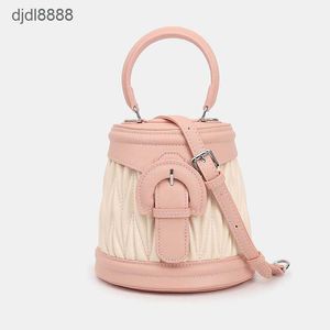 Soft Leather Womens New Autumn Versatile Fold Bucket Bag Diamond Chain Handbag Single Shoulder Messenger Bag FS2F