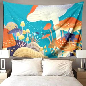 Гобелена Trippy Mushroom Tapestry Moon and Stars Fantasy Plant