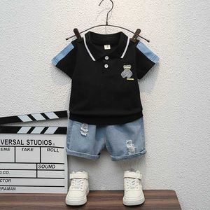 Set di abbigliamento per bambini Summer Fashion Baby Abbigliamento T-shirt Shorts Denim Shorts 2 pezzi/Set Childrens Abbigliamento sportivo casual WX