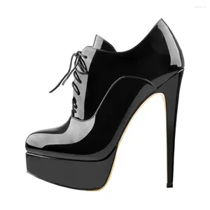 Сапоги женщины черная платформа высокие каблуки