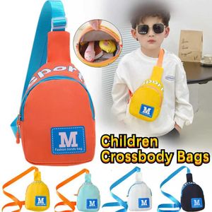 Backpacks Cute fashion letter baby backpack for children boys and girls chest cross body bag travel strap bag childrens adjustable snack toy backpack d240516