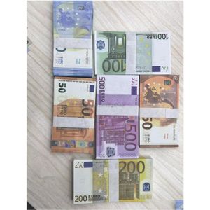 Altre forniture per feste festive Copia denaro effettivo 12 dimensioni false false banconote 10 20 50 100 200 200 dollari US Euro sterlina inglese Bankno Dh0gy