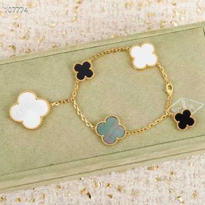 High luxury brand jewelry designed for women quality original 18K rose gold clover bracelet with asymmetrical and with Original logo vanly