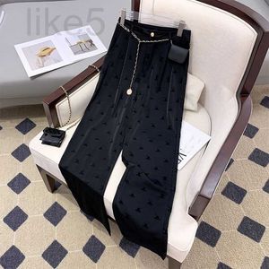Women's Pants & Capris designer high waist pants with belt letter print black color long trousers plus size SMLXLXXL3XL4XL K4CB
