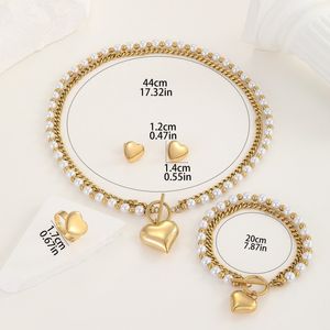 Golden Women المجوهرات 4 قطعة مجموعة 18K الذهب مطلي sfashionable مجوهرات متعددة الاستخدامات