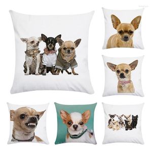Pillow Pet Animal Cover Chihuahua Dog impresso 45x45cm CottonPolyester Casos decorativos de sofá em casa CR160
