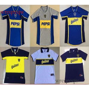 98 99 2002 Júnior da camisa de futebol boca Maradona Vintage Veron Caniggia 1997 1998 Maglia Classic 2000 2001 Camisetas de futebol