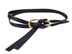Fashion trend twolayer leather belt with large horseshoe buckle and women039s decorative waist seal2571229