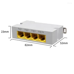 Mugs 4Port Gigabit POE Extender 1000M 1 To 3 Network Switch IEEE802.3Af/At Plug&Play For NVR IP Camera AP