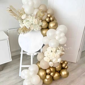 Party Balloons Sand White Balloon Garland Arch Kit Happy Birthday Party Decor Kids Baby Shower Girl Latex Balloon Chain Wedding Party Supplies