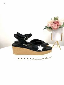 Дизайнерские женщины летние сандалии звезда дизайн кожа повседневная обувь клин