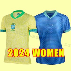 Donne 2024 Maglie da calcio Camiseta de futbol Brasile 2025 Shirt da calcio Neymar Jr Vini Silva Brasil 24 25 Maillot de Foot Girl Away