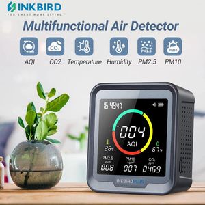 Detector de qualidade do ar digital Monitor de temperatura externa do ar de umidade recarregável PM2.5 Testador de CO2 AQI CO2