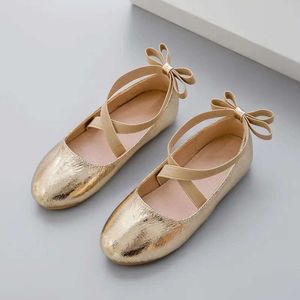 3 till 12 Gold Baby Christmas Party Performance Ballet Flats Slip On Boat Shoes For Girls Dress Ballerinas Girl Shoe L2405 L2405