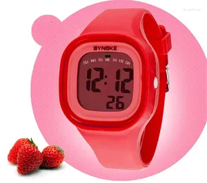 Armbandsur 1 PC Kvinnors casual watch Safety Silicone Strap Led Digital Display Sports for Children Boys and Girls Lysande klockor