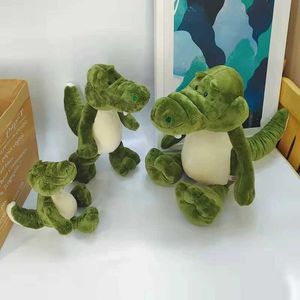 Фаршированные плюшевые животные 25/35 см замороженные животные крокодиловые плюшевые каваи материал зеленая кукла мягкая игрушка подарка на день рождения ребенка Q240515