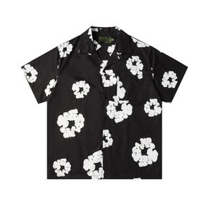 designer Fashion T Shirt Hawaii Floral Letter Print Beach Shirts Men's Designer Silk Bowling Shirt Casual Men Summer Short Sleeve Loose Asia SizQ52