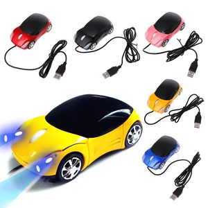 Hållbar trådbunden mus 1000dpi Mini Car Shape USB 3D Optical Innovative 2 Headlights Gaming Mouse For PC Laptop Compute