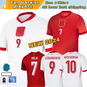 2024 Maglie di calcio in Polonia 24 25 Polonia National Team Cup competizione Lewandowski Zielinski Zalewski Szymanski Grosicki Versione giocatore di calcio uniforme