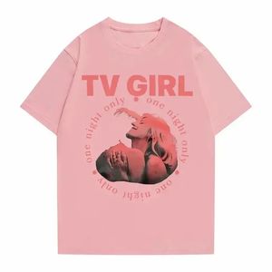 Damskie koszulki kultowe dziewczyna telewizja jedna noc tylko wzór druku