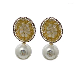 Brincos de bloqueio Evacandis Cristal dourado para mulheres elegantes vintage jóias de pedras preciosas Incluste para uma festa de festa linda presente