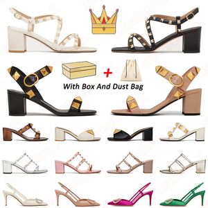 valentino heels sandals shoes Com Box Designer Bombas Mulheres Couro Slingback Luxurys Plataforma Sapato de Borracha 【code ：L】