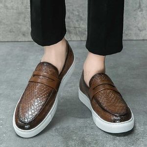 Dress Shoes Classic Spring Mens Casual Penny Slip-on Loafers Driving Fashion Male Comfortable Leather Lazy Business Dress Shoes b