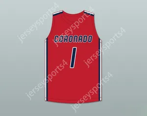 Anpassad Nay Name Youth/Kids Jaden Hardy 1 Coronado High School Cougars Red Basketball Jersey 1 Stitched S-6XL