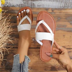 Slippers Summer Womens Flip Flops Casual Leather Hot Flats Shoes Home Bedroom Comfortable Cheap Products and Free Shipping H240516