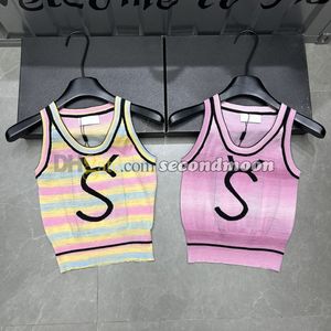 Serbatoi di colore gradiente top donne lettere stampare giubbotto estate di fitness esterno indossare magliette da collo