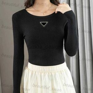 Women's Designer Sweater 24ss Autumn/Winter Pullover Versatile Round Neck Underlay Sexy Knitted Shirt Luxury Women's round neck Sweater