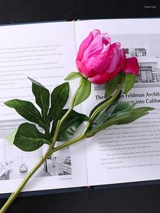 Flores decorativas 1pcs Buquê de flor artificial lindo rosa de seda rosa casamento