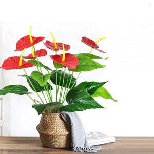 Flores decorativas de 53 cm/21 em palmeira artificial deixa a árvore de esverterium flor de esverdeamento grande para o jardim ao ar livre