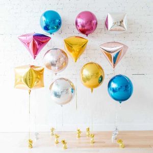 Party Balloons 24 Inch 4D Stereo Square Aluminum Foil Balloon Wholesale Birthday Holiday Rainbow Color Aluminum Foil Balloon