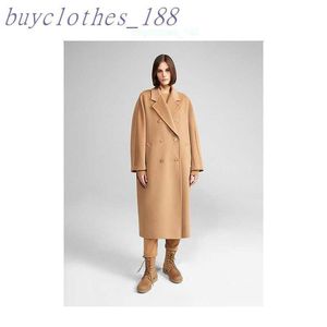 معطف الخندق في منتصف الطول للسيدات Maxmaras Wool Blend Coat Italian Brand Women Luxury Coat عالي الجودة Cashmere Coat MEB1