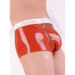 100% naturlig latexgummi shorts trosor handgjorda anpassade byxor vit röd modesport cosplay, maskerad