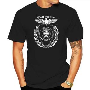 Camisetas de camisetas masculinas Camiseta de algodão Alemão Cross Cross God e nossa camiseta do Império Alemão T-shirt de grandes dimensões My Heroic Academy My Body My Choice T240515