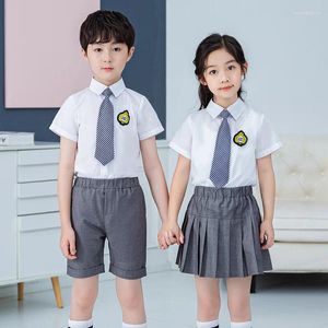 Kleidung setzt Sommer -Kinderklassenuniformen für Jungen und Mädchen British Style Primary School Kindergarten