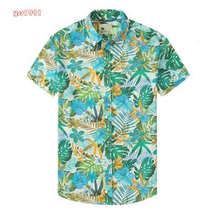 Męskie koszulki 2022 Letnie hawajskie koszule dla mężczyzn tropikalne liść kolorowy blokada na plażę koszula wakacyjna