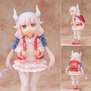Figuras de brinquedo de ação 18 cm de cabelos rosa Anime Miss Dragon Maid PVC Ação Figura Modelo de brinquedo Coleção de presentes infantis Presente de Natal da caixa Y240516