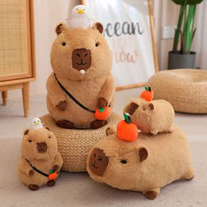 HAT STRAWBERRY CAPYBARA PLUSH Toy Simulation Turtle Backpack Capibara Backed Animal