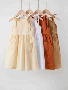 Девушки платья детское хрупкое хламочное платье без рукавов хладнолоко