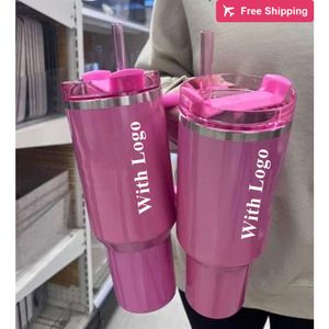 DHL Starbucks Cobrand Winter Cosmo Pink Parade 40 унций из нержавеющей стали H20 Кубки тумблеров.